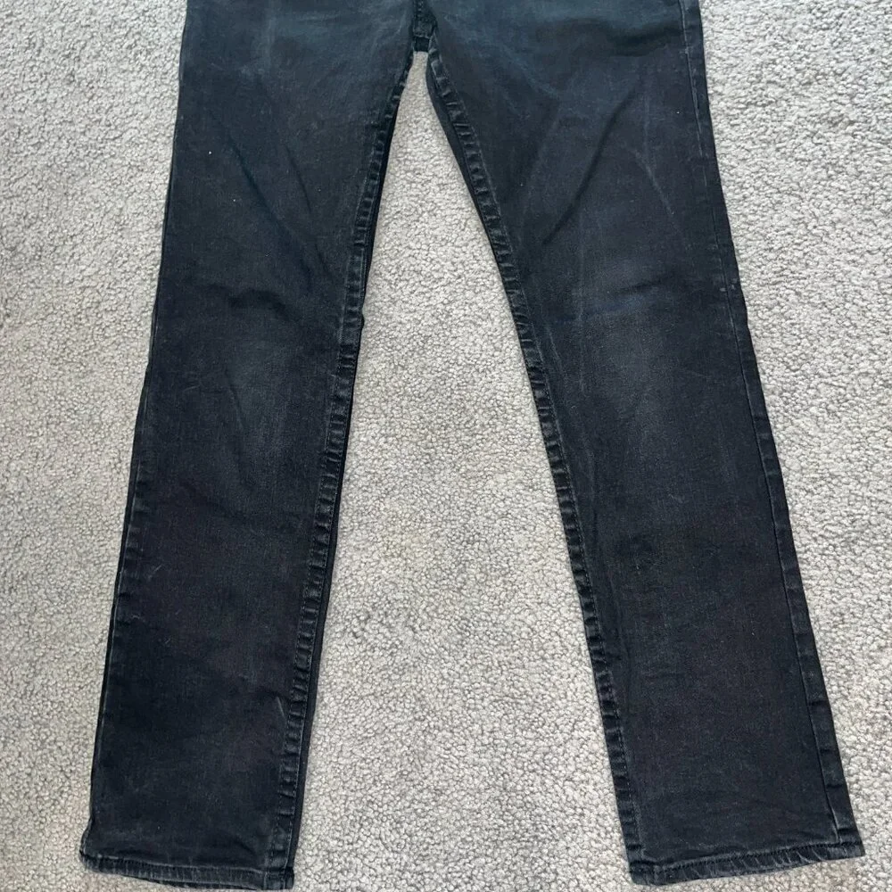 TRUE RELIGION RICKY FLAP - Relaxed Straight Black Denim Jeans - EUC - 28X31